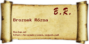 Brozsek Rózsa névjegykártya