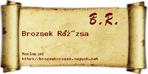 Brozsek Rózsa névjegykártya